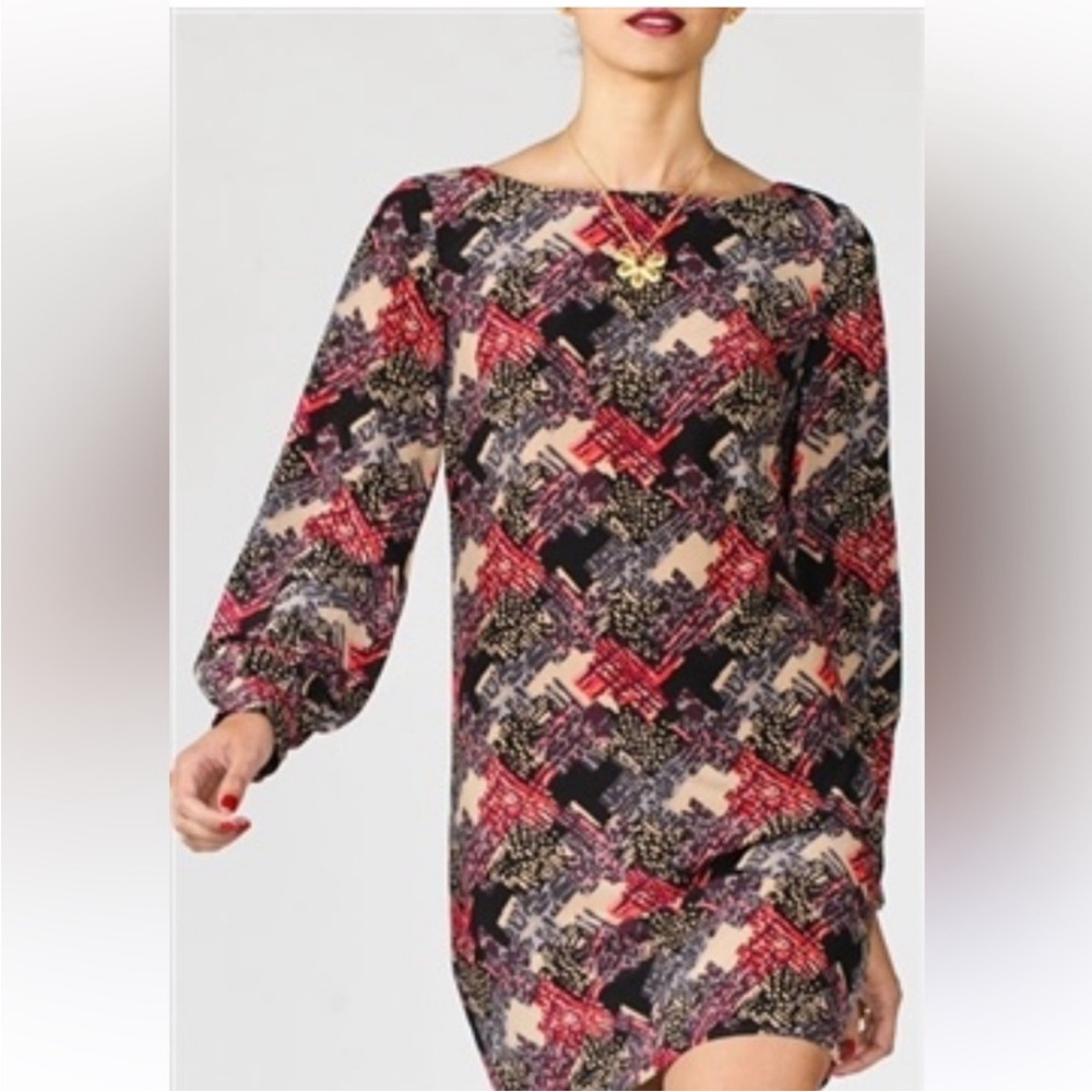 Trina Turk Laurie Bateau Neck Silk Dress Size 6